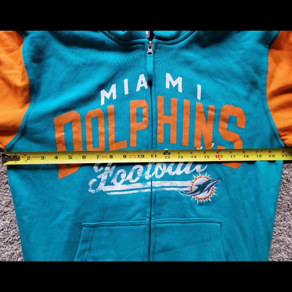 BNWT NFL Men's Size S Miami Dolphins Embroidered Zipper Pocket Hoodie - Picture 6 of 9
